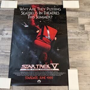 STAR TREK V THE FINAL FRONTIER MOVIE POSTER SS RARE ORIGINAL FOIL Advance 27x40